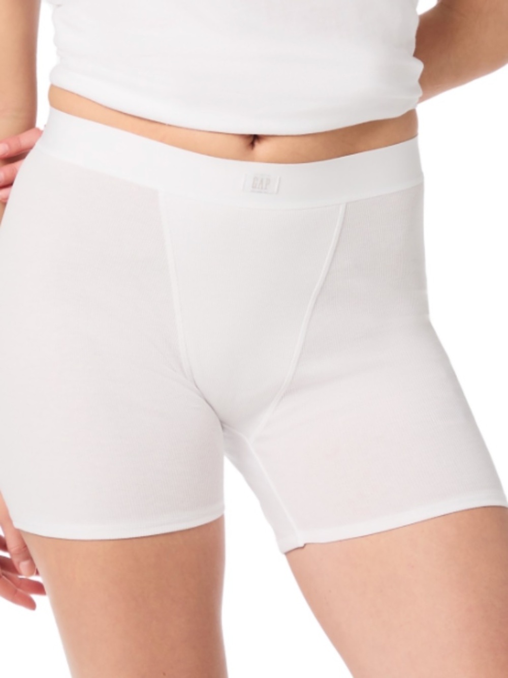 Gap GapBody Women's Logo Comfort High-Waist Shorts - Optic White
